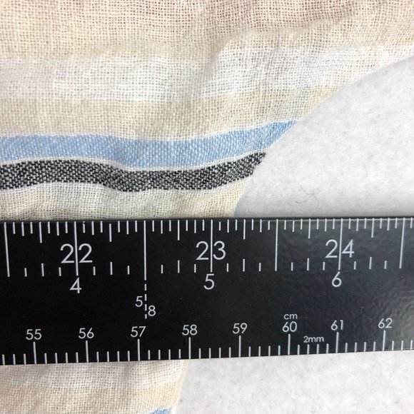 BeachLunchLounge Women's Size XS Multicolor Striped Linen Blend Top Oversized - Picture 5 of 9